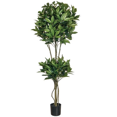 Shikiba Double Topiary 4' - Artificial Trees & Floor Plants - contemporary topiary 4ft tree for rent